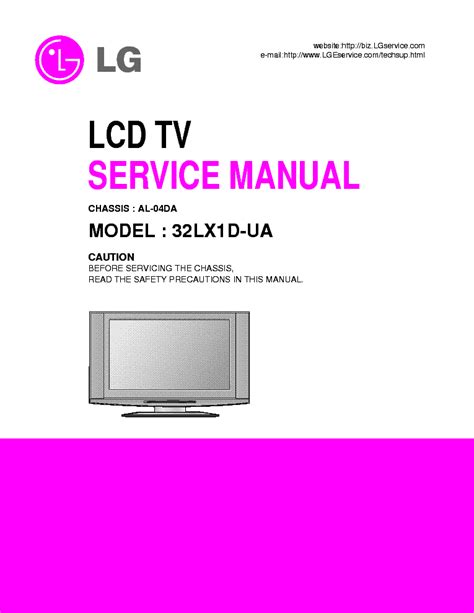 Lg 32lx1d Lcd Tv Service Manual Repair Guide