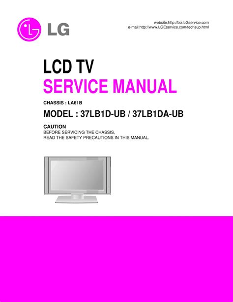 Lg 37lb1d B Lcd Tv Service Manual Download