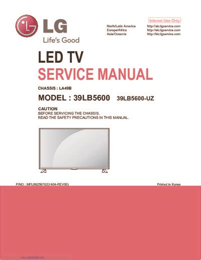 Lg 39lb5600 39lb5600 Uz Led Tv Service Manual