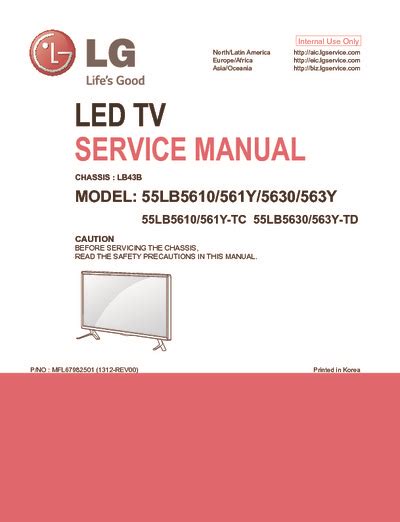 Lg 39lb5610 561y 5630 563y Led Tv Service Manual