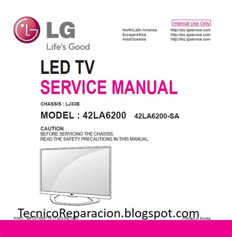 Lg 42la6200 Ua Service Manual And Repair Guide