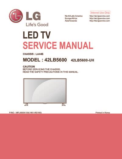 Lg 42lb5600 42lb5600 Sb Led Tv Service Manual