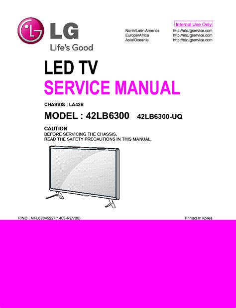 Lg 42lb6300 42lb6300 Uq Led Tv Service Manual