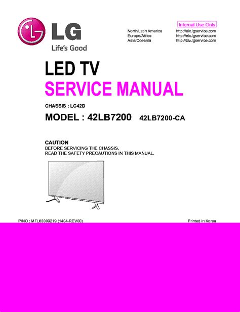 Lg 42lb7200 42lb7200 Ca Led Tv Service Manual