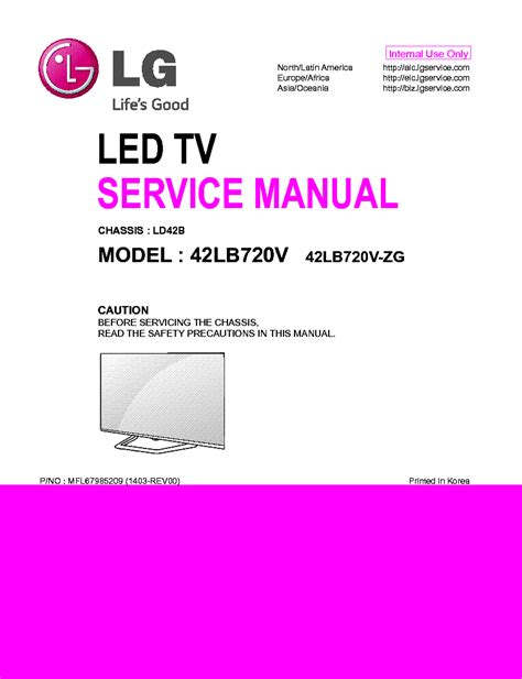 Lg 42lb720v 42lb720v Zg Led Tv Service Manual