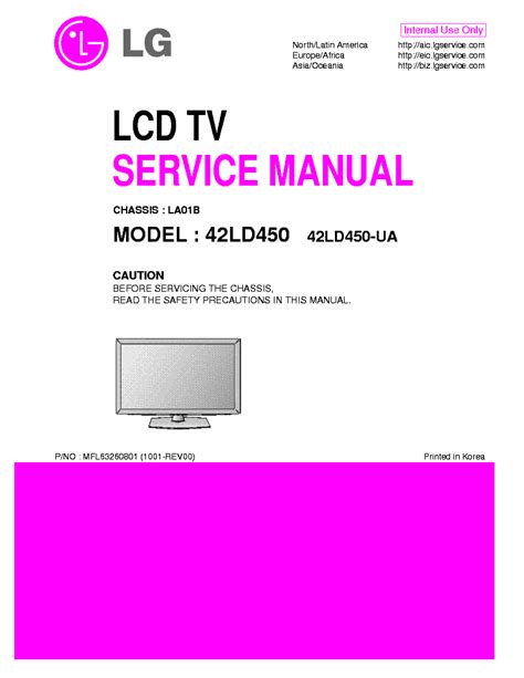 Lg 42ld450 42ld450 Ua Lcd Tv Service Manual Download