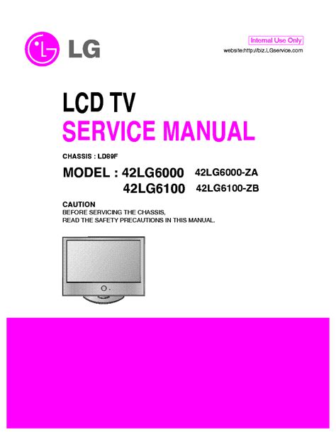 Lg 42lg6000 42lg6100 Tv Service Manual Download