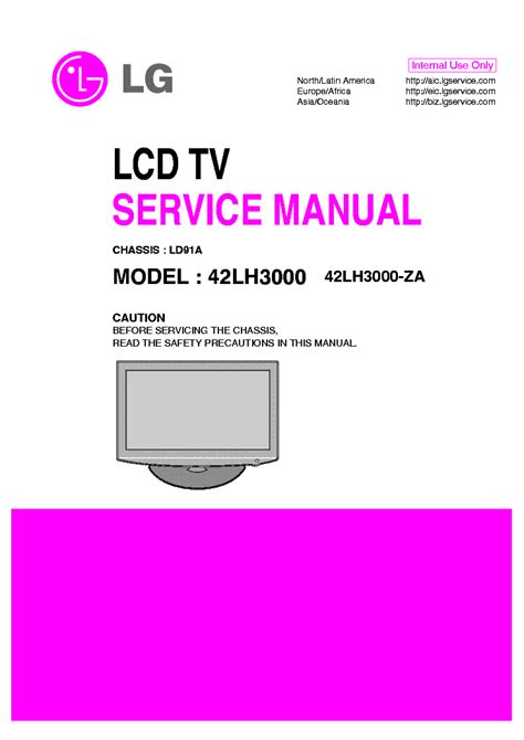 Lg 42lh3000 42lh3000 Za Lcd Tv Service Manual