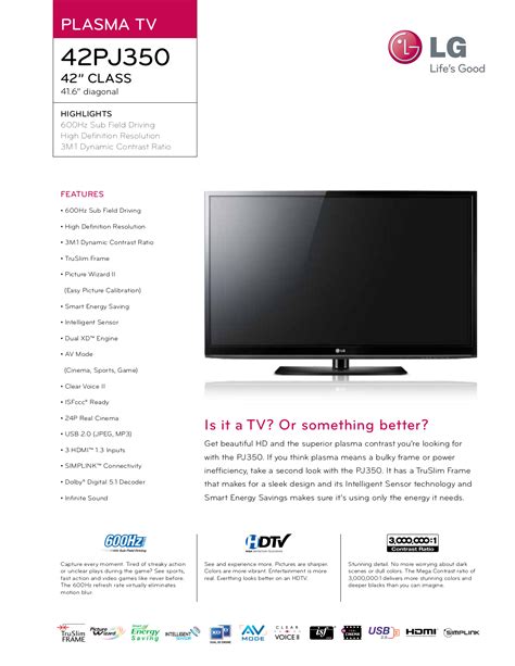 Lg 42pj350 Pdp Tv Service Manual