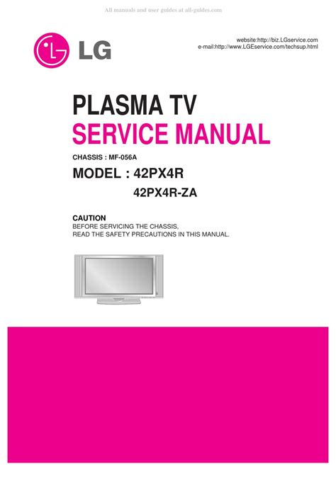 Lg 42px4r Plasma Tv Service Manual Repair Guide