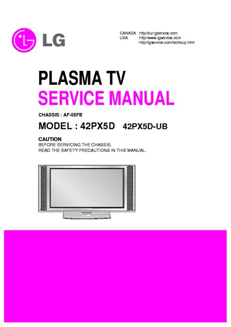 Lg 42px5d 42px5d Ab Plasma Tv Service Manual