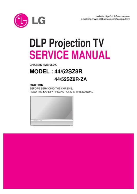 Lg 44 52sz8r Tb Projection Tv Service Manual