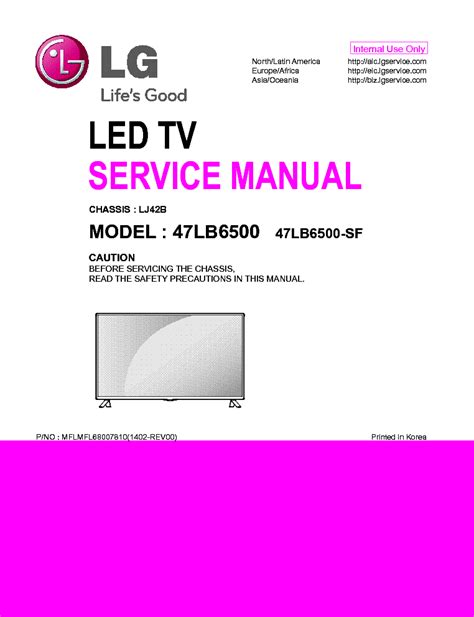 Lg 47lb6500 47lb6500 Sf Led Tv Service Manual