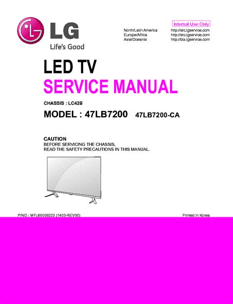 Lg 47lb7200 47lb7200 Ca Led Tv Service Manual