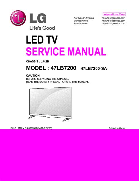 Lg 47lb7200 47lb7200 Sa Led Tv Service Manual