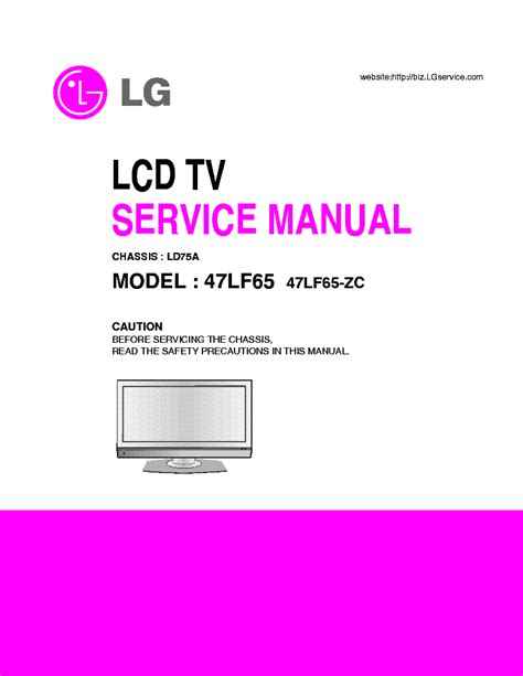 Lg 47lf65 47lf65 Zc Lcd Tv Service Manual Download