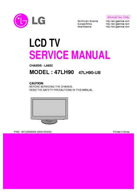 Lg 47lh90 47lh90 Ub Lcd Tv Service Manual Download