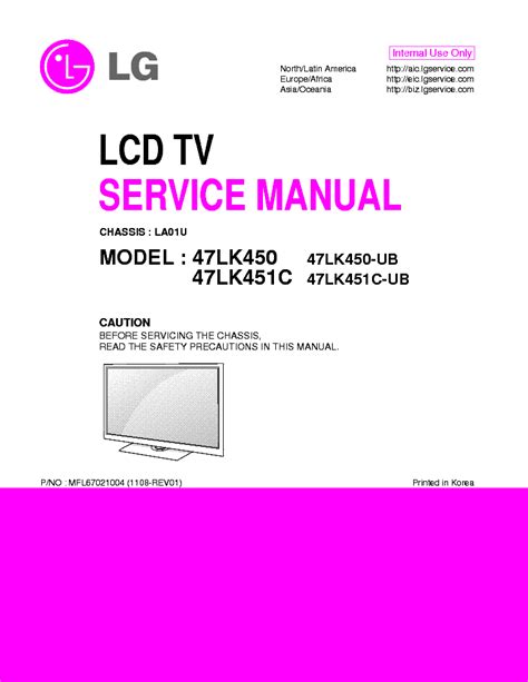 Lg 47lk450 47lk450 Uh Lcd Tv Service Manual Download