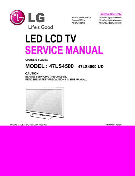 Lg 47ls4500 Service Manual And Repair Guide