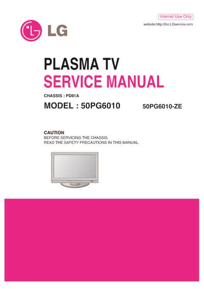 Lg 50pg6010 50pg6010 Ze Plasma Tv Service Manual