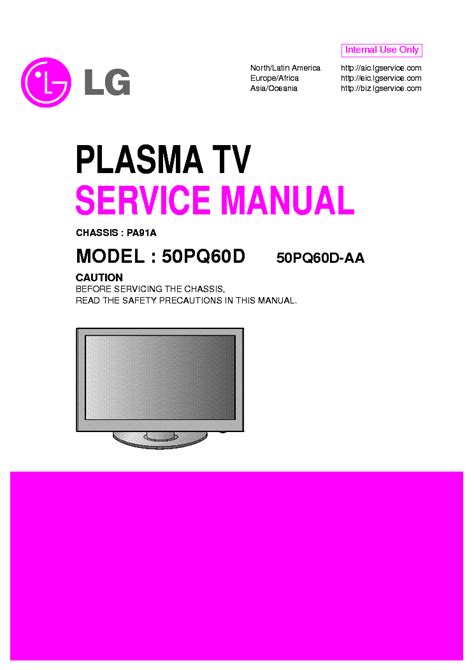 Lg 50pq60d 50pq60d Aa Plasma Monitor Service Manual Download