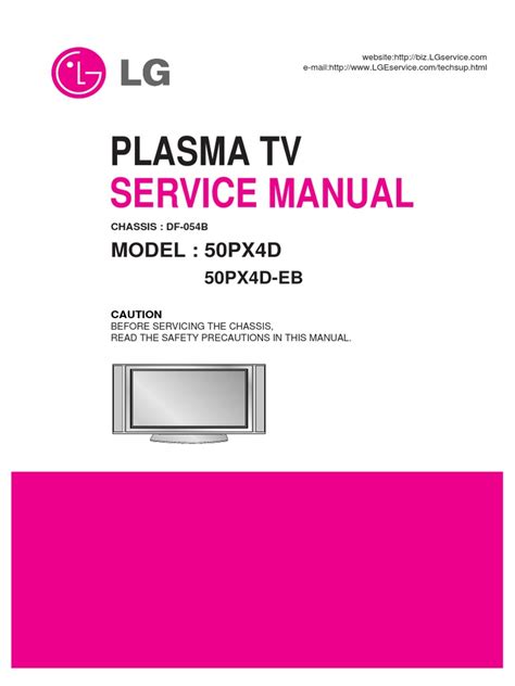 Lg 50px4d 50px4d Eb Plasma Tv Service Manual Download