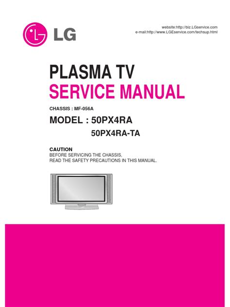 Lg 50px4ra 50px4ra Ta Plasma Tv Service Manual