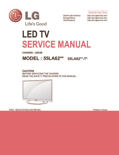 Lg 55la6200 55la6200 Ua Led Tv Service Manual