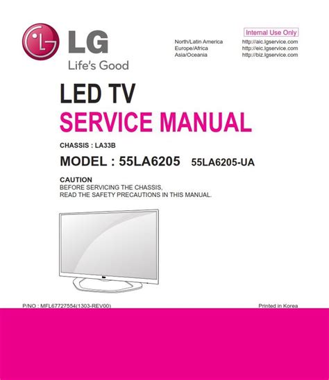 Lg 55la6205 Service Manual And Repair Guide