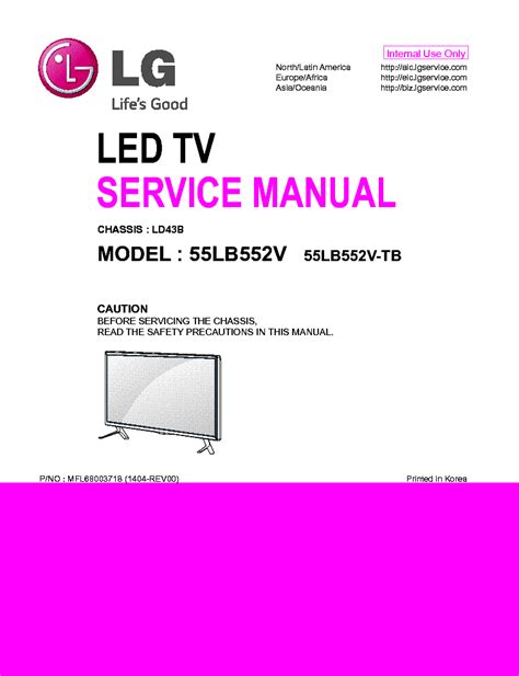 Lg 55lb552v 55lb552v Tb Led Tv Service Manual