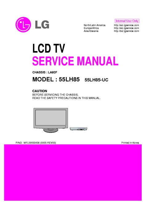 Lg 55lh85 55lh85 Uc Lcd Tv Service Manual Download