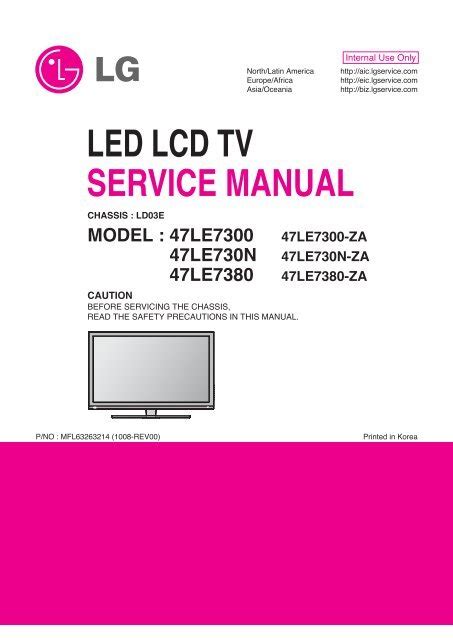 Lg 55lv5300 55lv5300 Ua Led Lcd Tv Service Manual Download