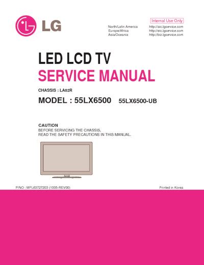 Lg 55lx6500 55lx6500 Ub Led Lcd Service Manual Repair Guide