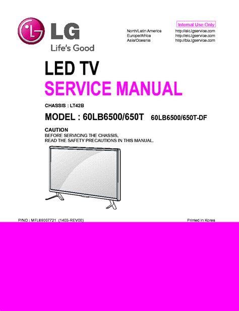 Lg 60lb6500 650t 60lb6500 650t Df Led Tv Service Manual