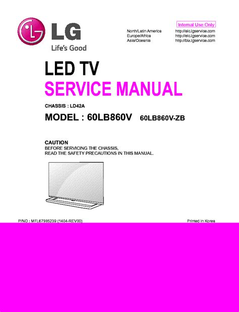 Lg 60lb860v 60lb860v Zb Led Tv Service Manual