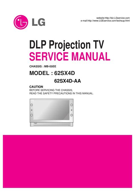 Lg 62sx4d 62sx4d Aa Projection Tv Service Manual