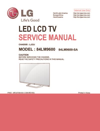 Lg 84lm9600 84lm9600 Ca Led Lcd Tv Service Manual