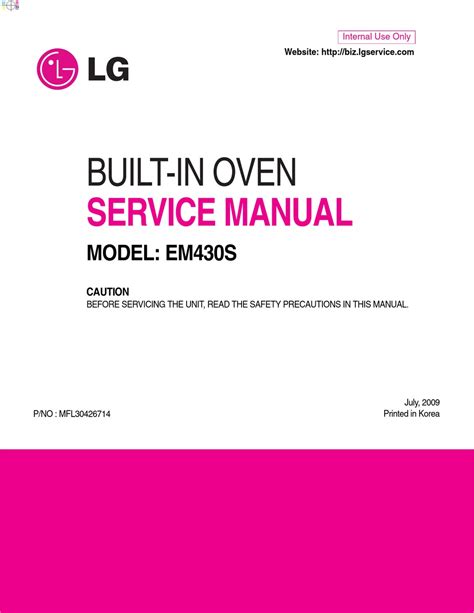 Lg Built In Oven Em430s Service Manual