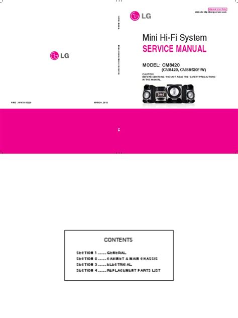 Lg Cm8420 Mini Hi Fi System Service Manual