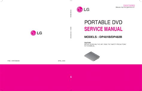 Lg Dp481b Dp482b Portable Dvd Service Manual