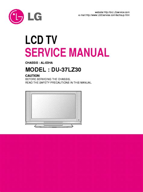 Lg Du 37lz30 Lcd Tv Service Manual Download