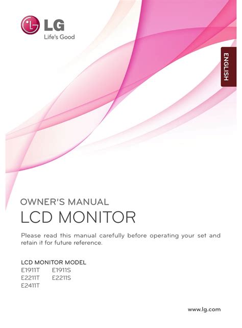 Lg E1911s Monitor Service Manual Download