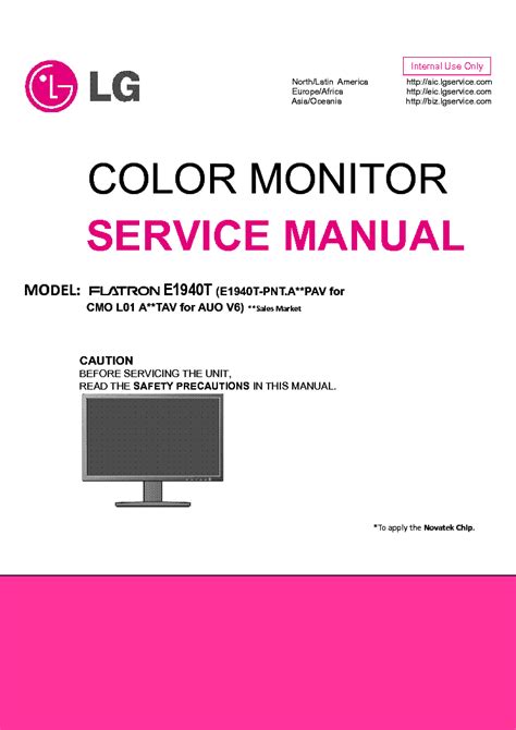 Lg E1940t Monitor Service Manual Download