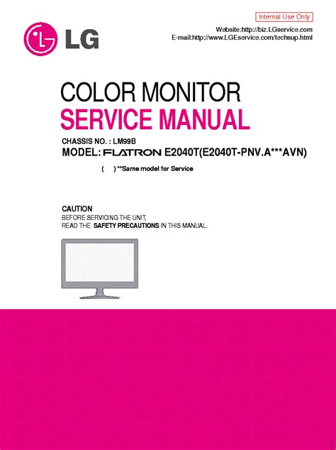 Lg E2040t Monitor Service Manual Download