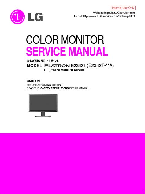 Lg E2342t Monitor Service Manual