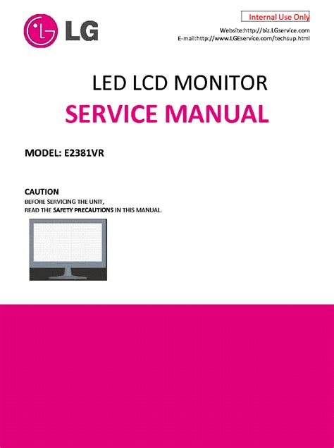 Lg E2381vr Monitor Service Manual Download