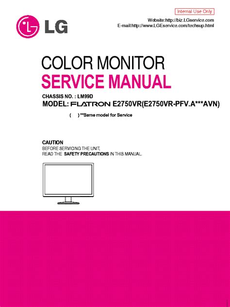 Lg E2750vr Monitor Service Manual Download