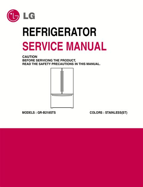 Lg Gr B197wv Refrigerator Service Manual