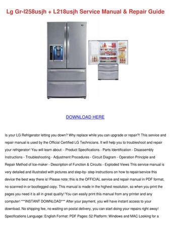 Lg Gr L258usjh L218usjh Service Manual Repair Guide