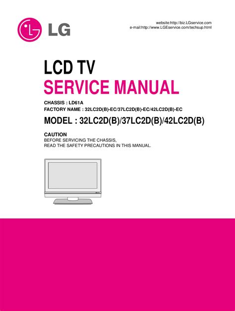 Lg Lcd Tv 37lc2d Service Manual Download